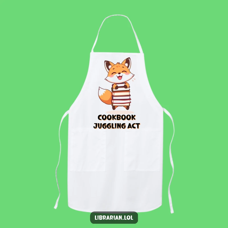 Funny Chef Apron - Fox Book Juggler, Practical Funny Gift for Cooks