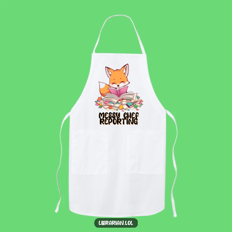 Funny Fox Chef Apron: Curious Page Sorter, Unique Funny Gift for Cooks