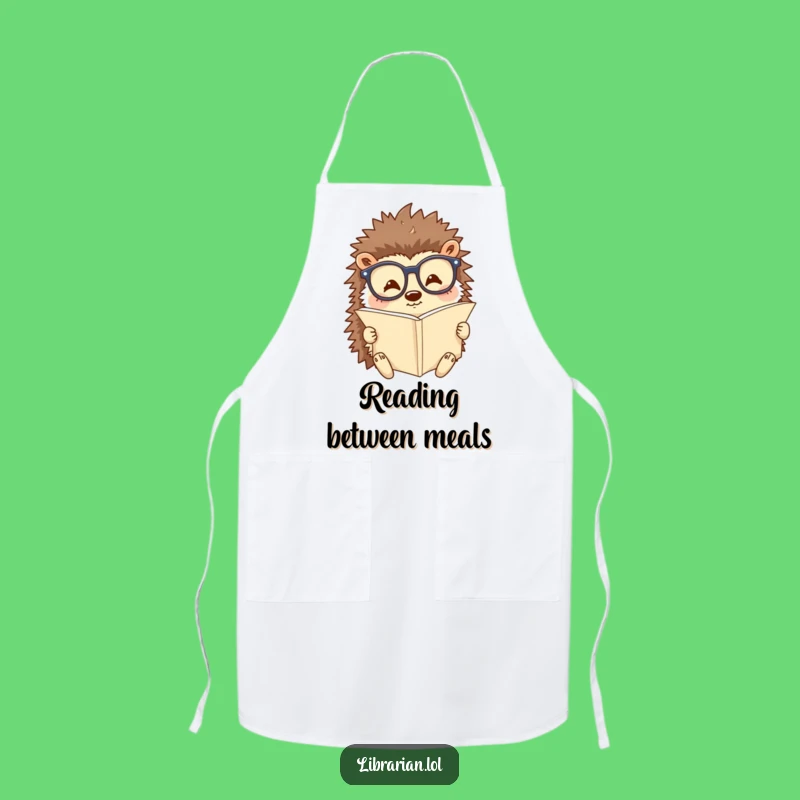 Funny Hedgehog Chef Apron: Scholar in the Kitchen, Unique Funny Gift