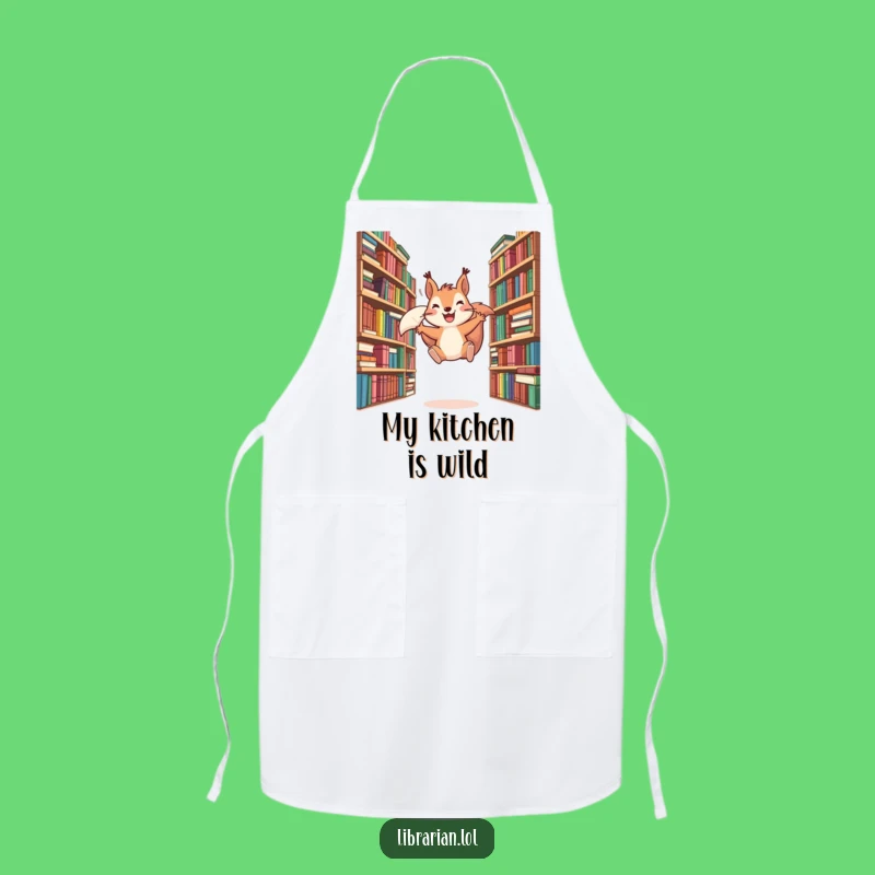 Funny Squirrel Chef Apron - Kitchen Fun for Book-Loving Cooks