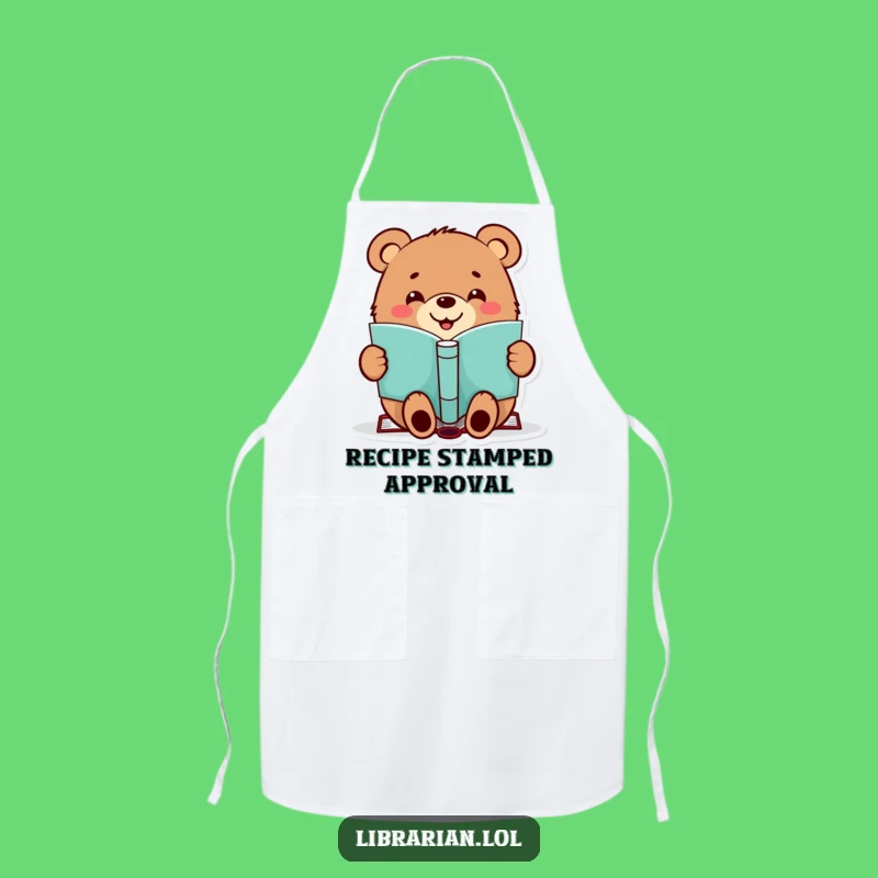 Funny Chef Apron - Bear Book Stamper, Practical Funny Gift for Cooks