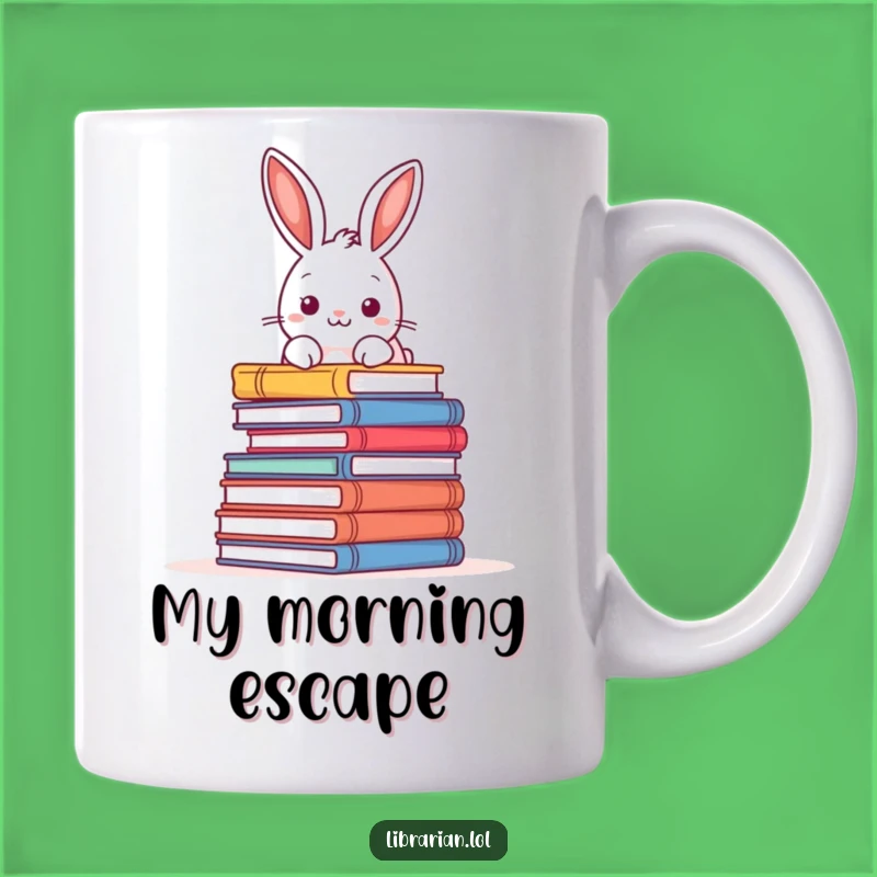 Funny Book Hoarder Mug - Playful Rabbit Reader, Perfect Funny Gift
