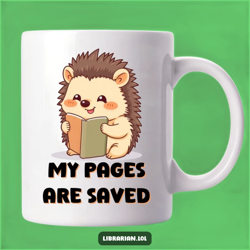 Funny Hedgehog Bookmark Reader Mug - Perfect Funny Gift for Book Lovers