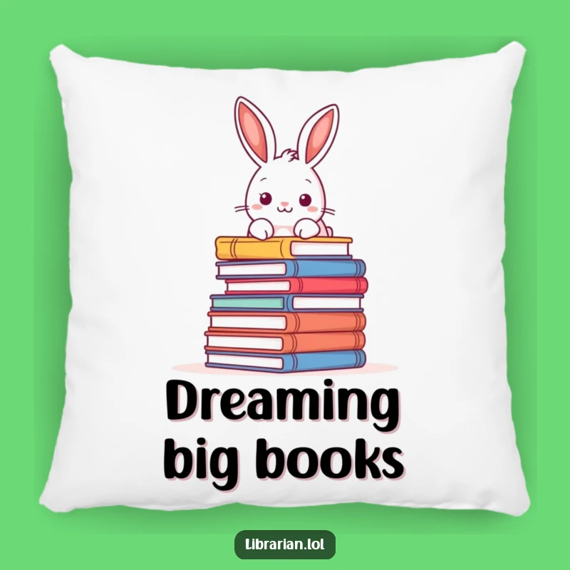Funny Accent Pillow - Rabbit Book Peek, Cozy Funny Gift Pillow
