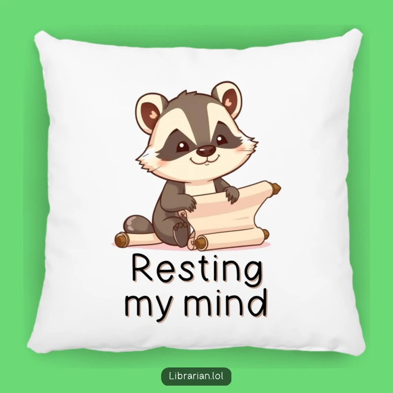 Funny Badger Book Pillow, Focused Accent, Efficient Decor Gift