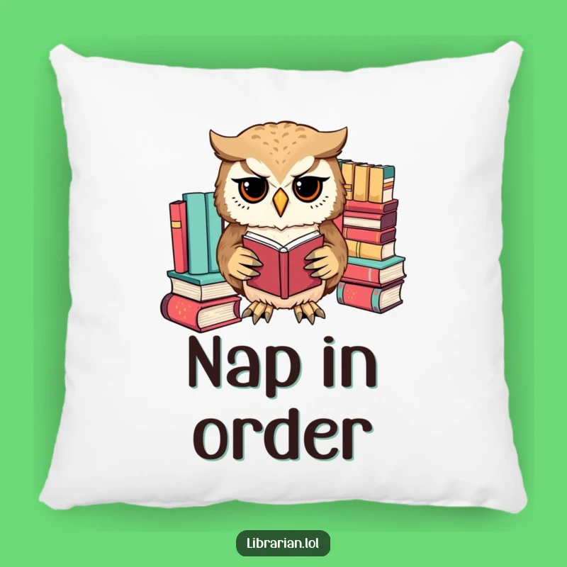 Funny Owl Book Pillow - Cozy & Humorous Accent for Organized Readers