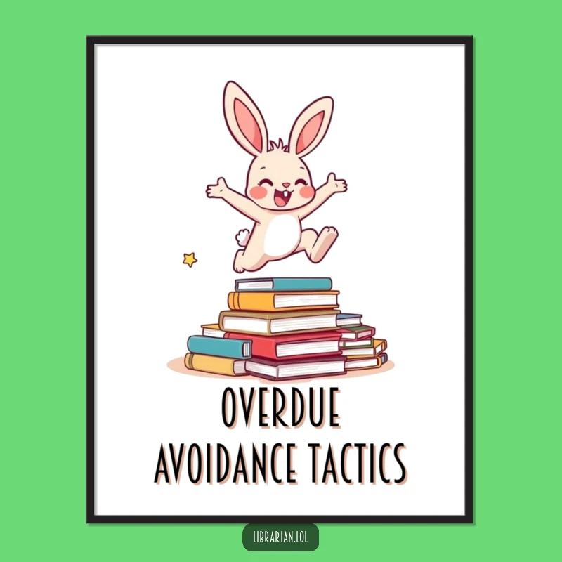 Funny Bunny Books Digital Print - Instant Literary Fun for Your Walls
