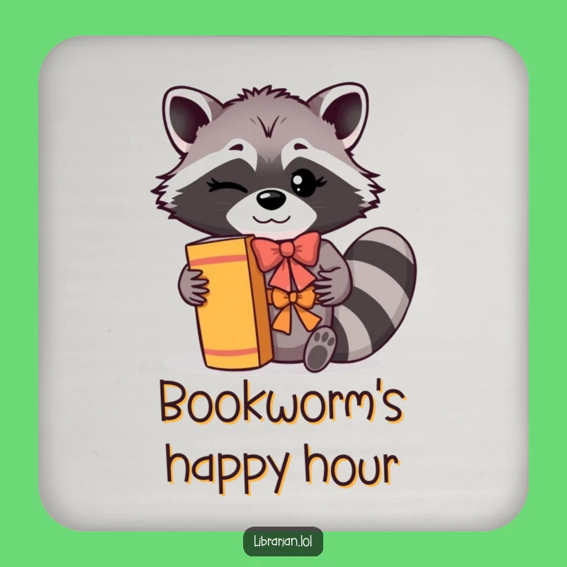 Funny Bookworm Coasters: Protect Surfaces with This Hilarious Racoon Gift Set
