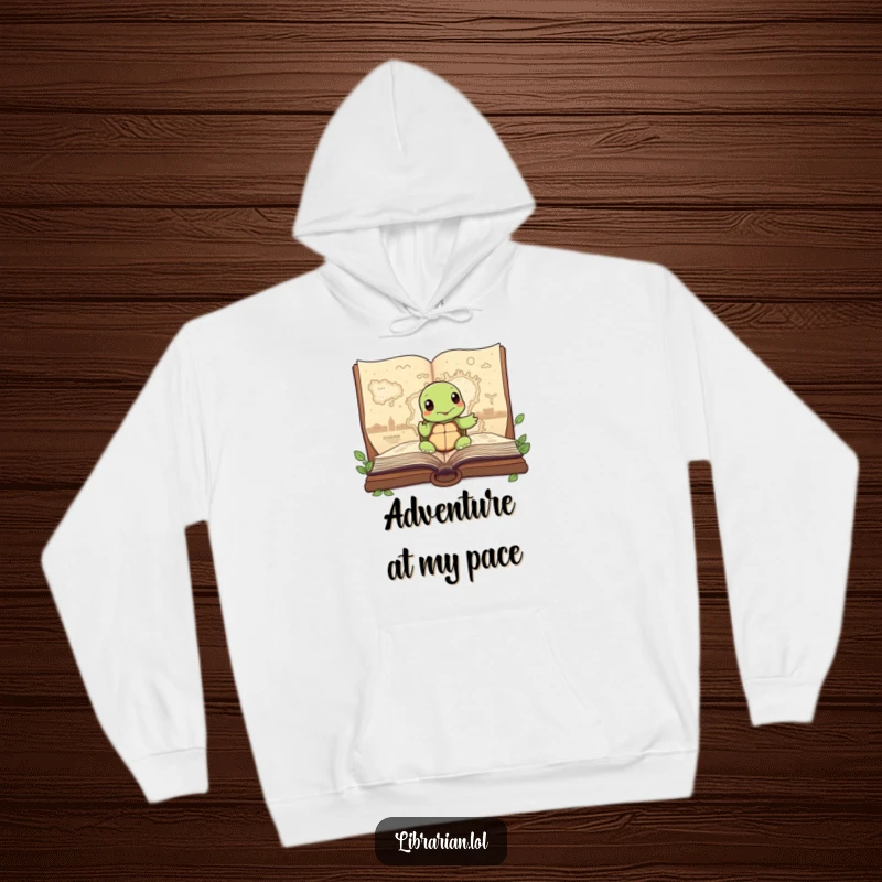 Funny Turtle Hoodie, wisely guiding with a storybook map, offering comfort and inspiration for life's great adventures.