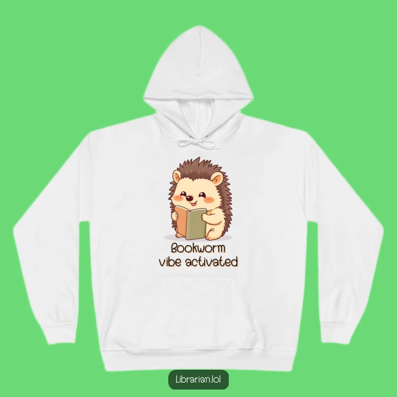 Cozy Funny Hedgehog Bookmark Hoodie - Warm & Whimsical, Perfect Funny Gift