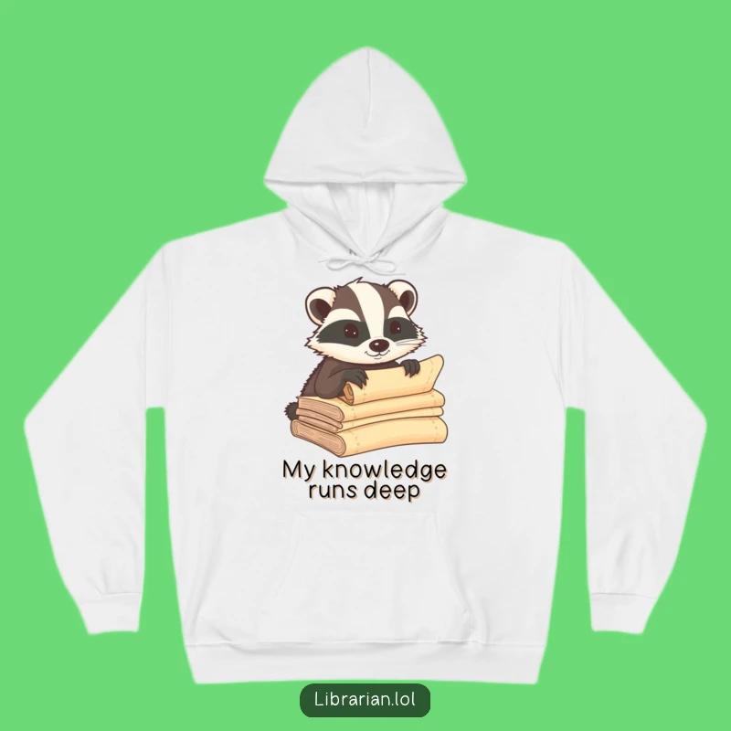 Funny Badger Scroll Hoodie - Cozy & Hilarious Gift for Mystery Lovers