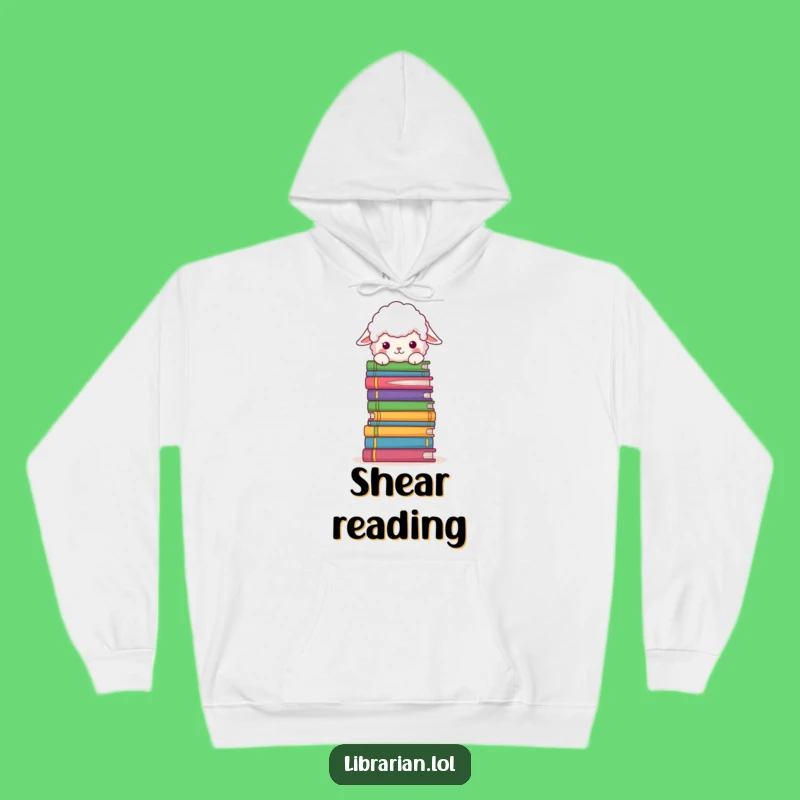 Funny Sheep Book Hoodie: Fluffy Sheep Peeks Over Books, Cozy Funny Gift!