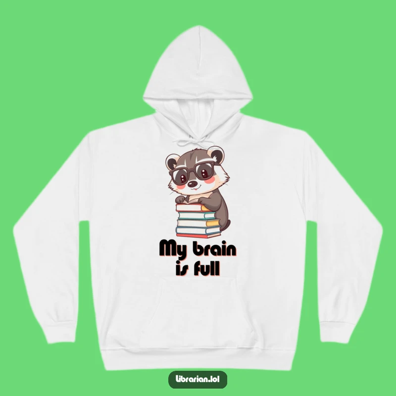 Funny Badger Reading Hoodie: Cozy Book Lover Wear, Intellectual Gift