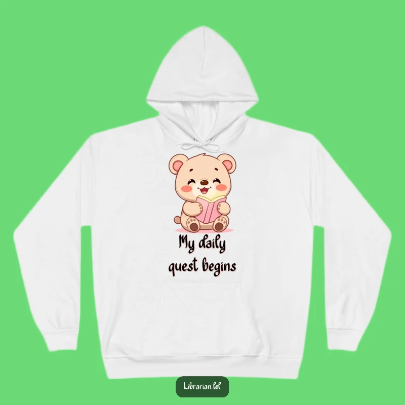 Cozy Funny Bear Cub Bookmark Hoodie: Warm Reading Wear for Book Lovers