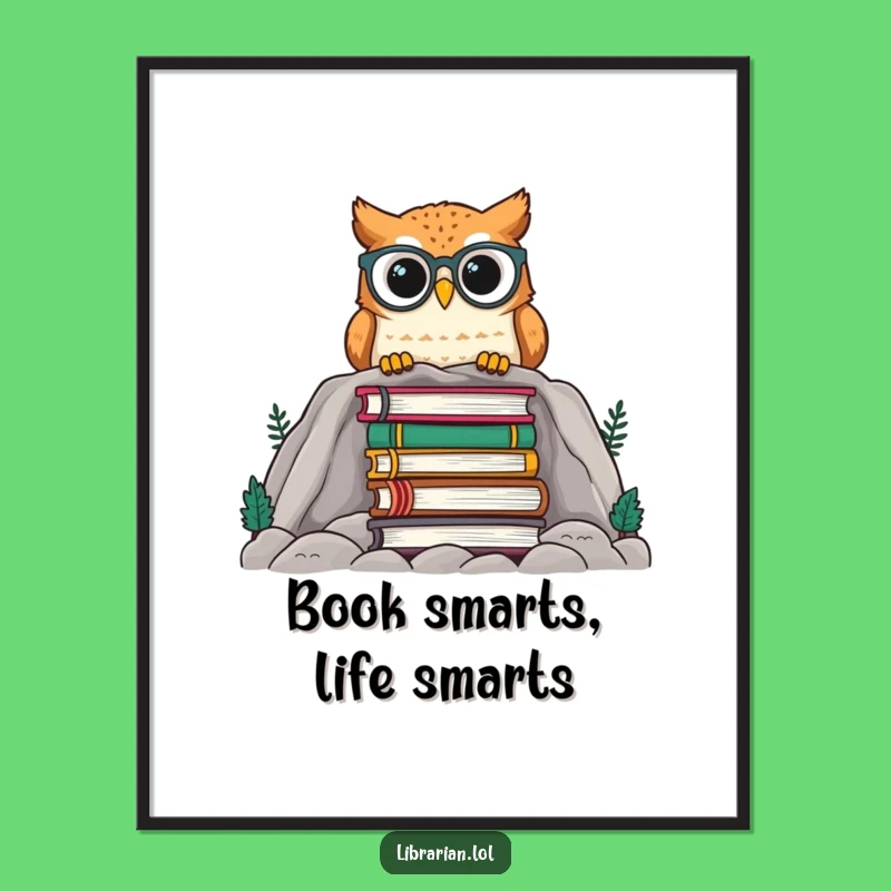 Free Printable Owl Wall Art: Wise Spectacled Reader Funny Downloadable Decor