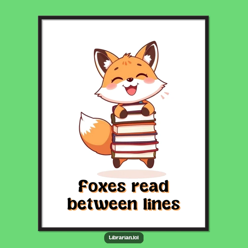 Free Printable Wall Art: Funny Juggling Fox, Whimsical Book Lover Downloadable Art