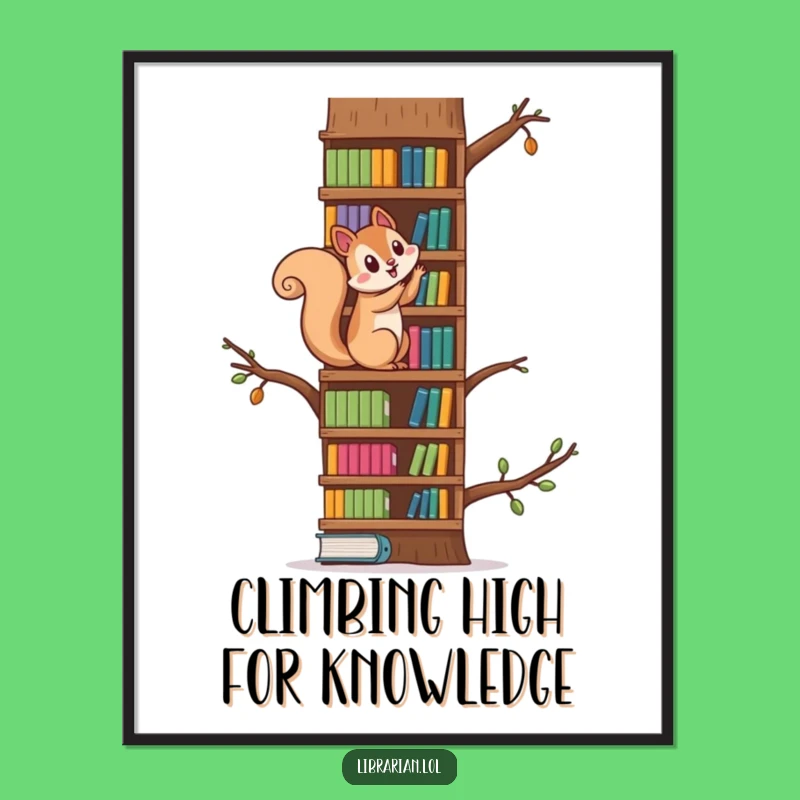 Free Printable Wall Art: Funny Squirrel Climber Downloadable Decor