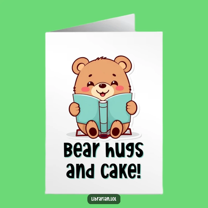 Free Printable Birthday Card: Funny Bear Stamping Book, Joyful Reader Downloadable Gift