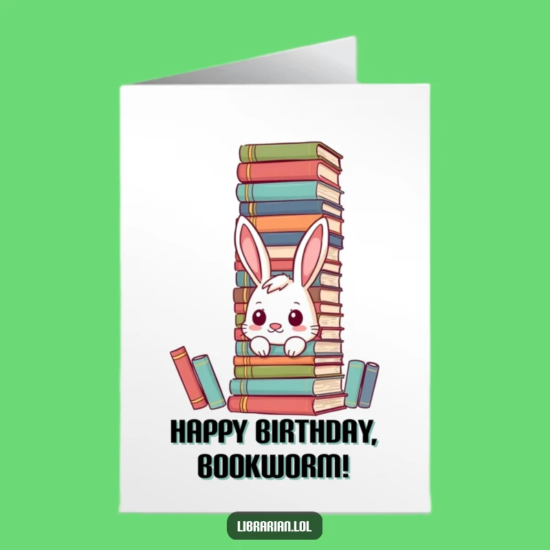 Free Printable Birthday Card: Bookish Bunny, Funny Hidden Surprise Gift