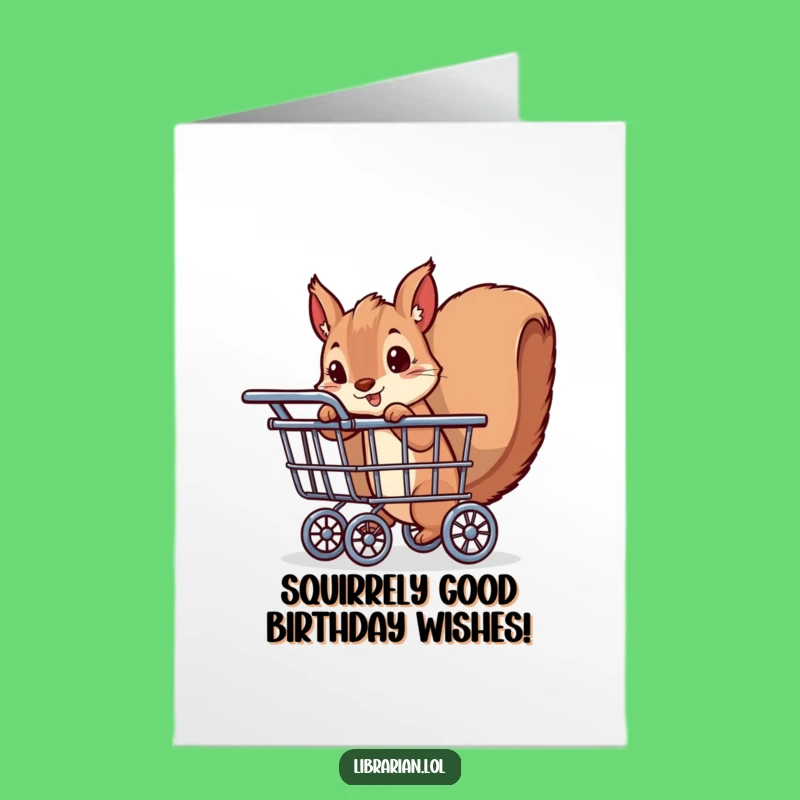 Free Printable Birthday Card: Funny Squirrel Book Lover, Perfect DIY Downloadable Gift