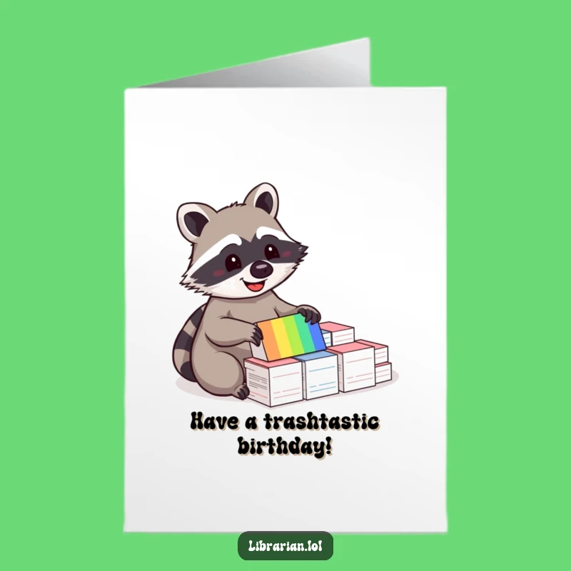 Free Printable Birthday Card: Organized Raccoon Downloadable Gift for Planners!