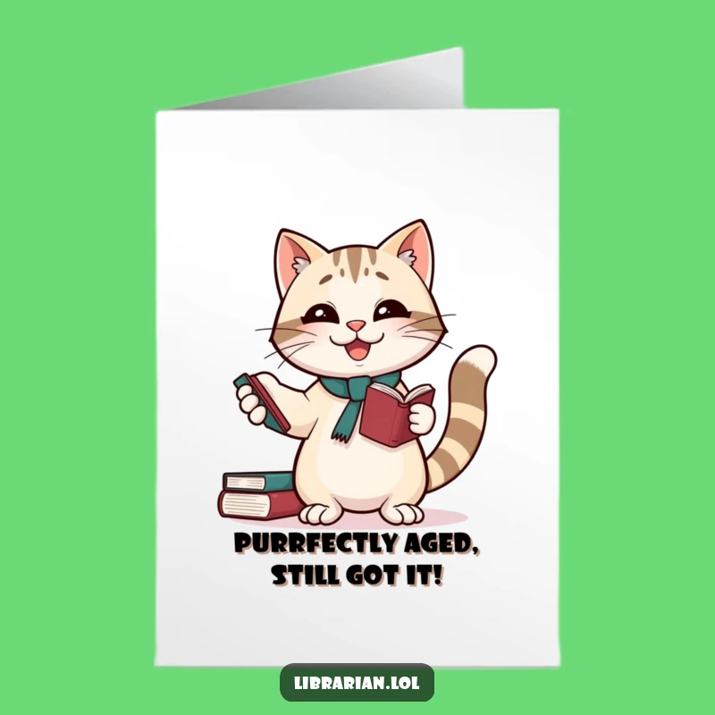 Funny Free Printable Cat Librarian Birthday Card: Giggle-worthy Downloadable Gift