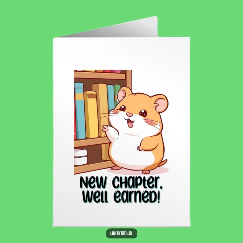 Free Printable Congrats Card: Hamster's Reading Achievement - Funny Downloadable Gift for Scholars