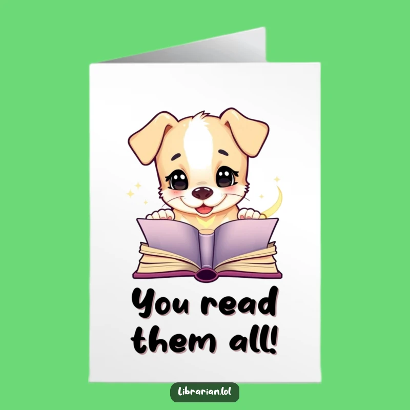 Free Printable Puppy Congratulations Card: Giggling Dog Magic Book Downloadable DIY Gift