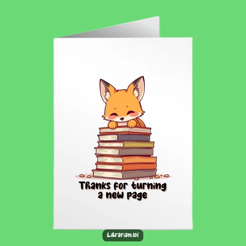 Free Printable Fox Thank You Card: Funny Bookish Graduate Downloadable Greeting
