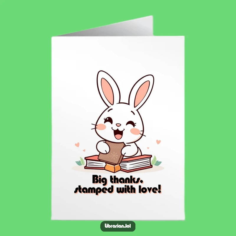 Free Printable Rabbit Thank You Card: Stamp of Appreciation Funny Downloadable Gift