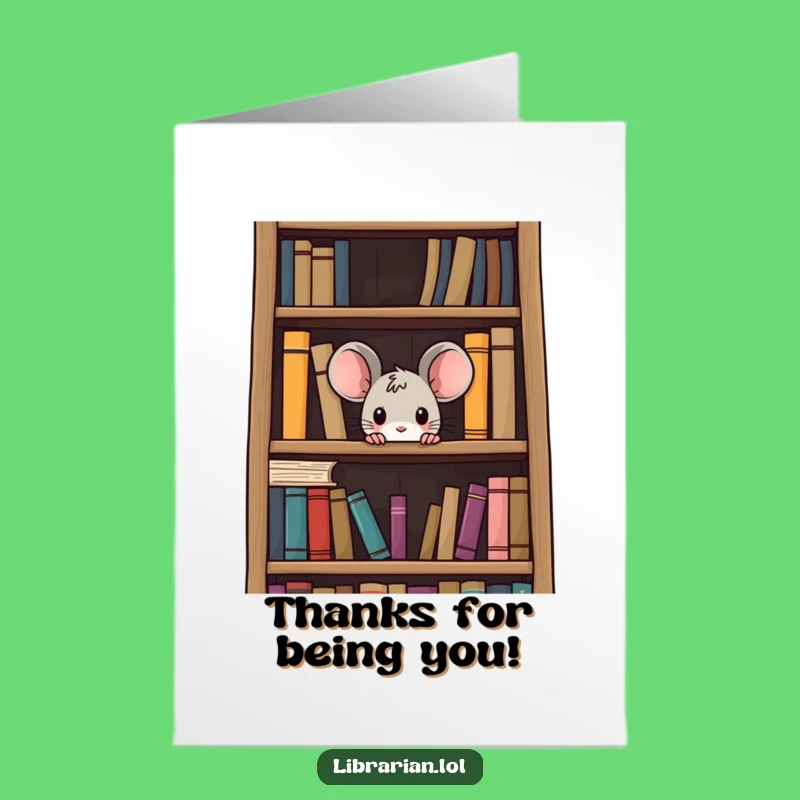 Free Printable Thank You Card: Curious Mouse Expresses Gratitude, Heartfelt Downloadable Gift