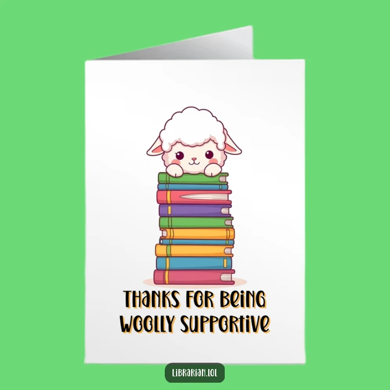 Free Printable Thank You Card: Sheep's Bookish Thanks! Funny Downloadable Appreciation.