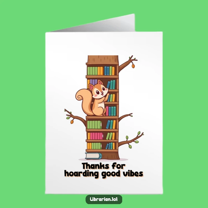 Free Printable Squirrel Thank You Card: Funny Climber Squirrel Downloadable Greeting