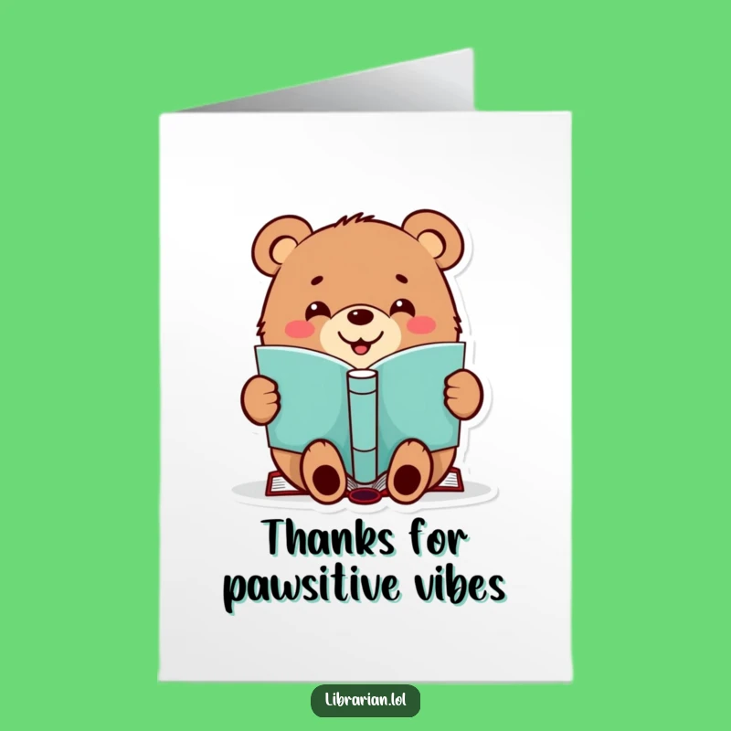 Free Printable Thank You Card: Grateful Bear Stamping Book, Appreciative Thanks Downloadable Gift