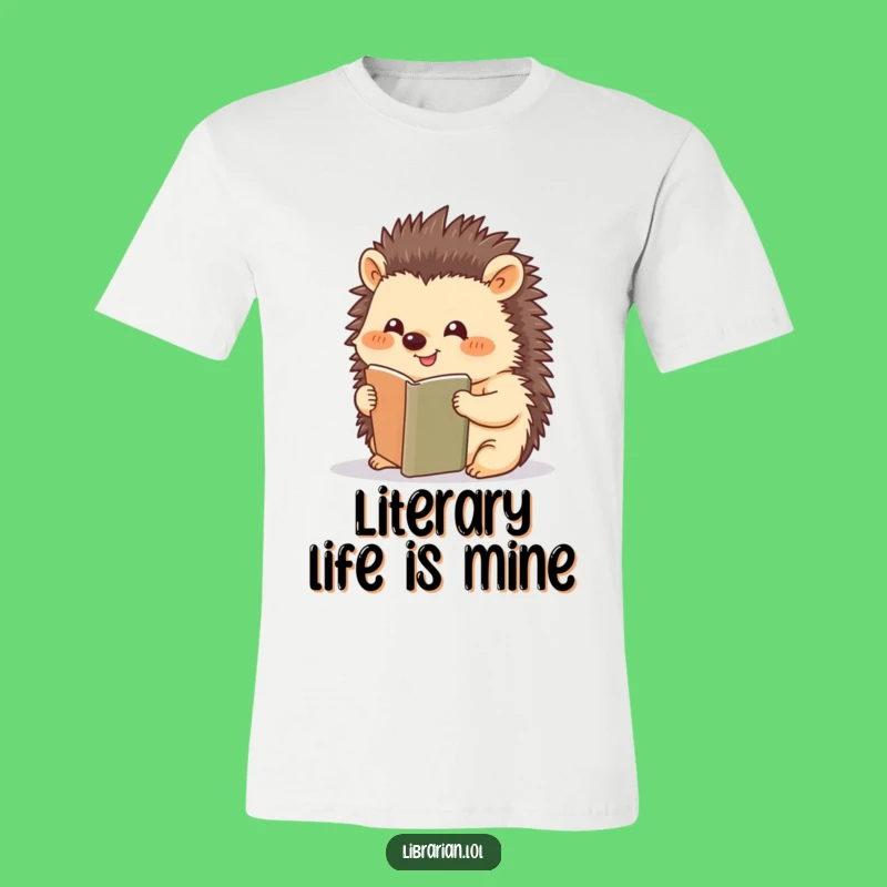 Funny Hedgehog Bookmark T-Shirt - Adorable Reading Tee, Great Funny Gift