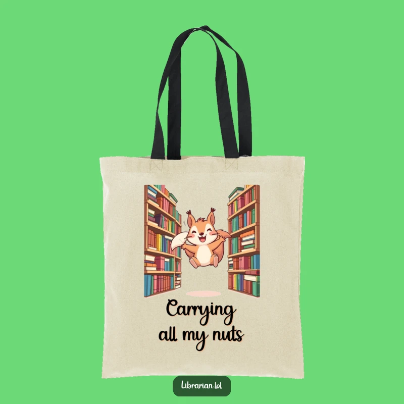 Funny Squirrel Canvas Tote Bag - Essential Bookworm Carry-All for Readers