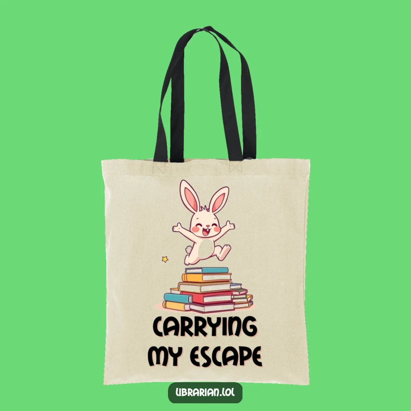 Funny Bunny Books Tote Bag - Carry Your Library with Playful Style