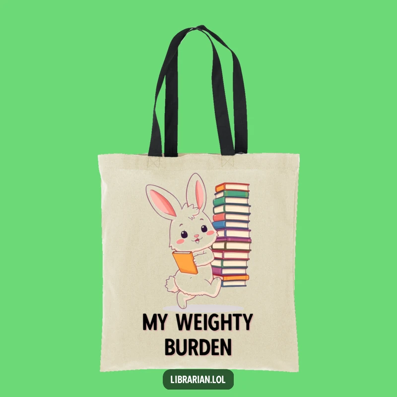 Funny Bunny Librarian Tote Bag: Hilarious Bookworm's Carryall, Perfect Gift