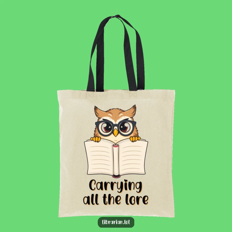 Funny Curious Owl Tote Bag: Stylish Carryall for Book Lovers, Essential Funny Gift Accessory