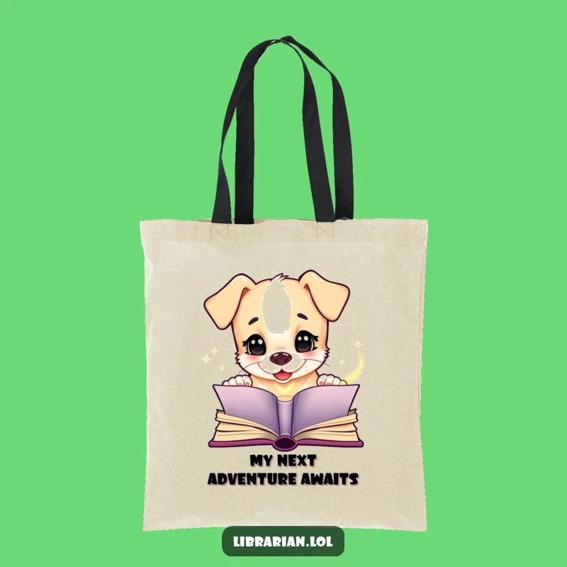 Funny Puppy Book Tote Bag - Stylish & Hilarious Gift for Bookworms